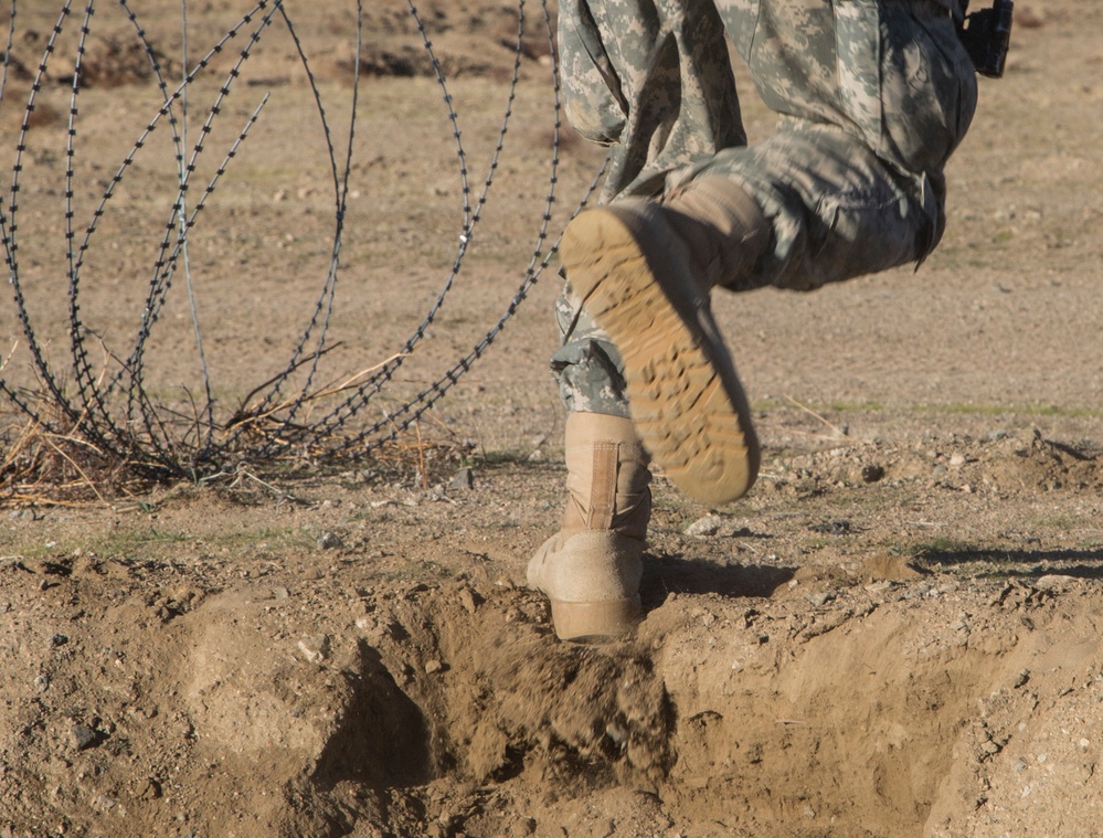 Soldiers assault an enemy stronghold in California