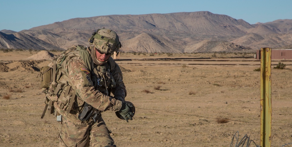 Soldiers assault an enemy stronghold in California