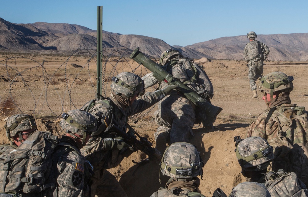 Soldiers assault an enemy stronghold in California