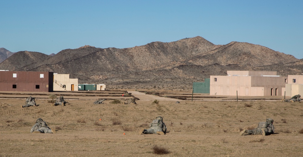 Soldiers assault an enemy stronghold in California