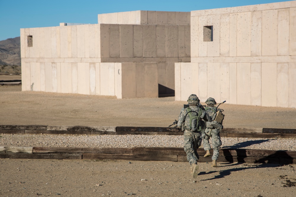 Soldiers assault an enemy stronghold in California