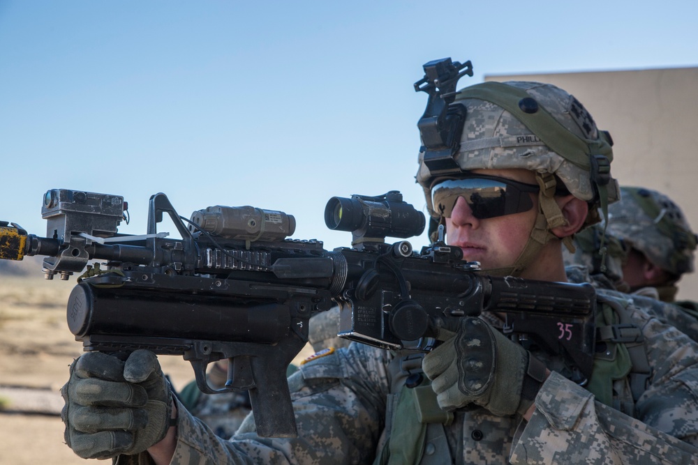 Soldiers assault an enemy stronghold in California