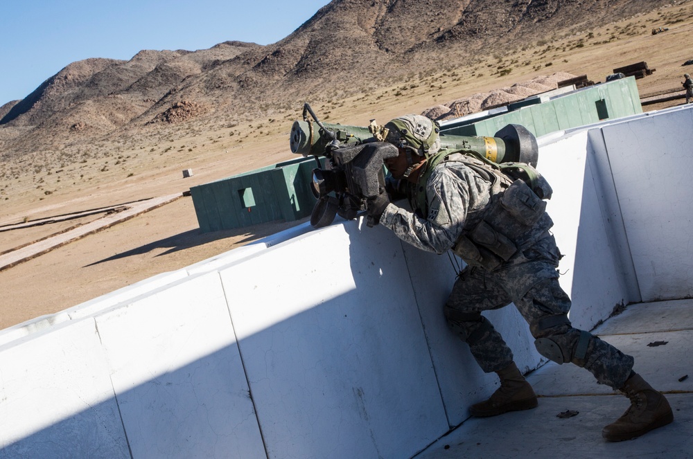 Soldiers assault an enemy stronghold in California