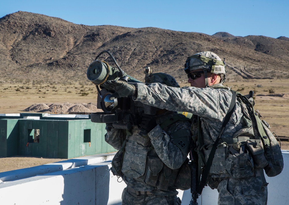 Soldiers assault an enemy stronghold in California