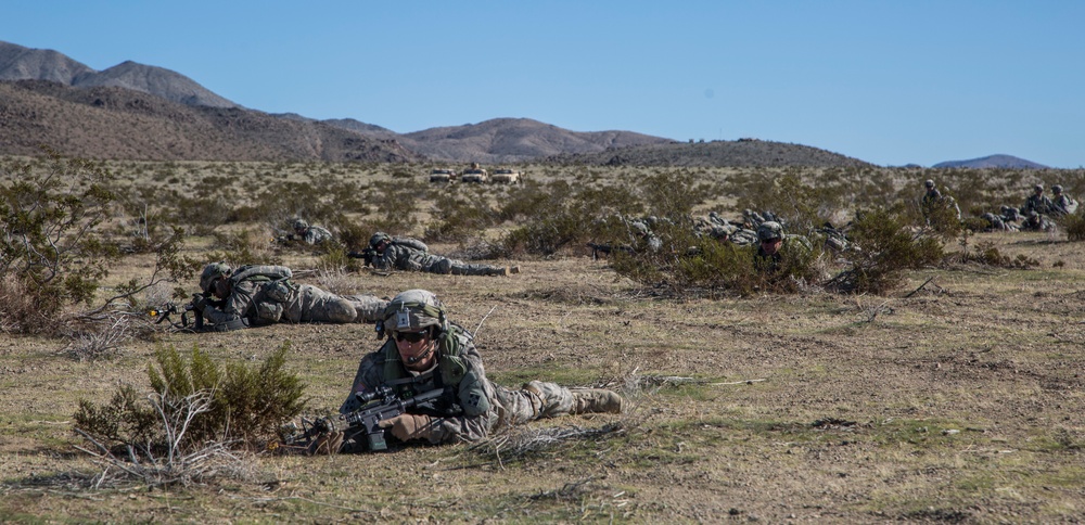 Soldiers assault an enemy stronghold in California