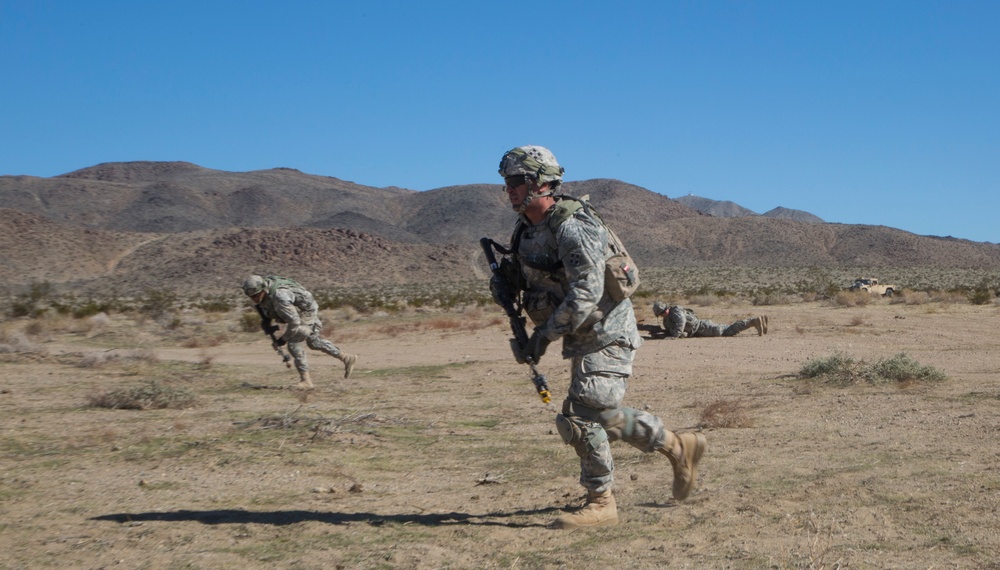 Soldiers assault an enemy stronghold in California