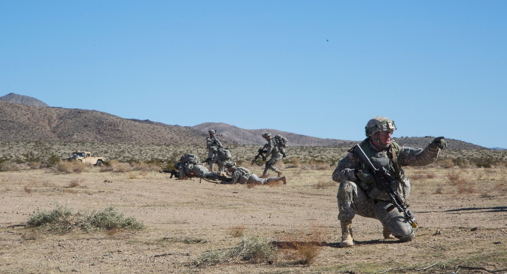 Soldiers assault an enemy stronghold in California