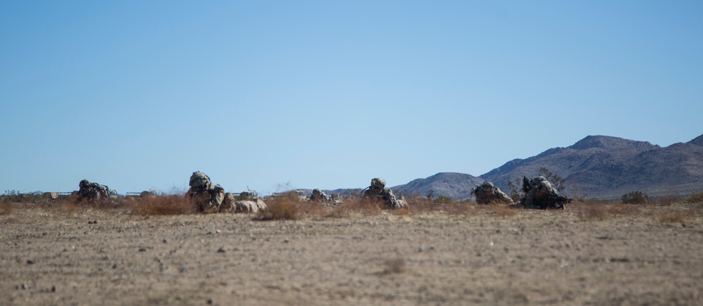 Soldiers assault an enemy stronghold in California