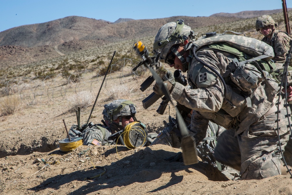 Soldiers assault an enemy stronghold in California