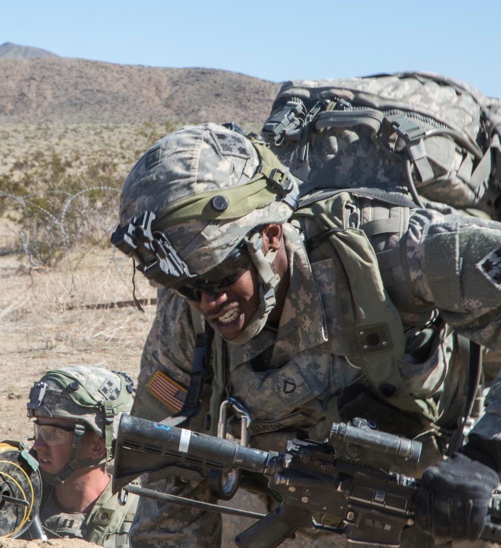 Soldiers assault an enemy stronghold in California