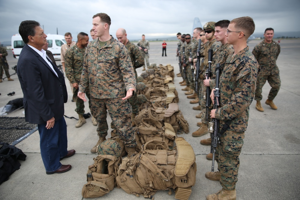 U.S. Representative visits SPMAGTF-CR-AF in NAS Sigonella, Italy