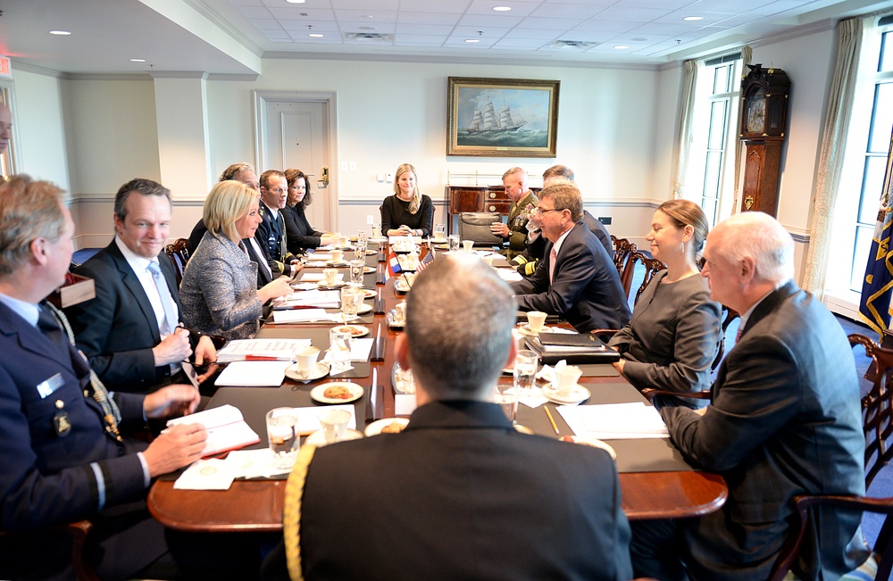 Secretary of defense meets Netherland's MoD Jeanine Hennis-Plaaschaert