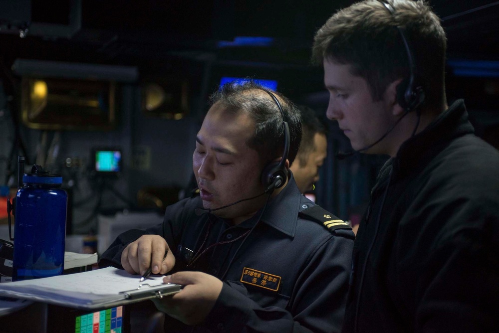 Japanese admiral embarks Ronald Reagan as sea combatant commander during AnnualEx 16