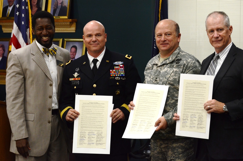 Military leaders receive proclamation