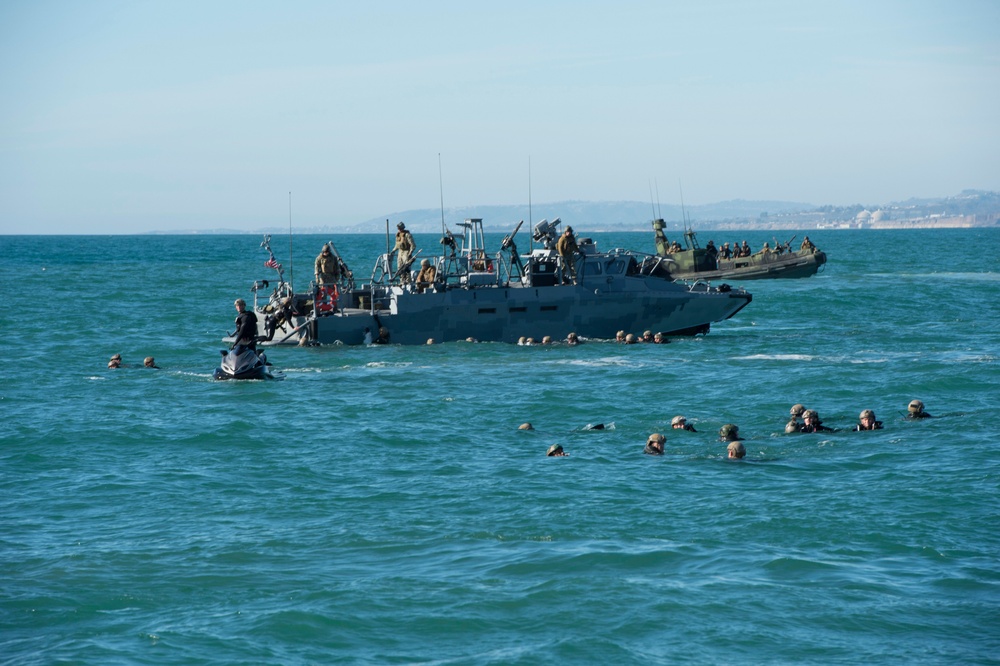 Coastal Riverine Squadron Three conducts training with Marine Corps units stationed at Camp Pendleton