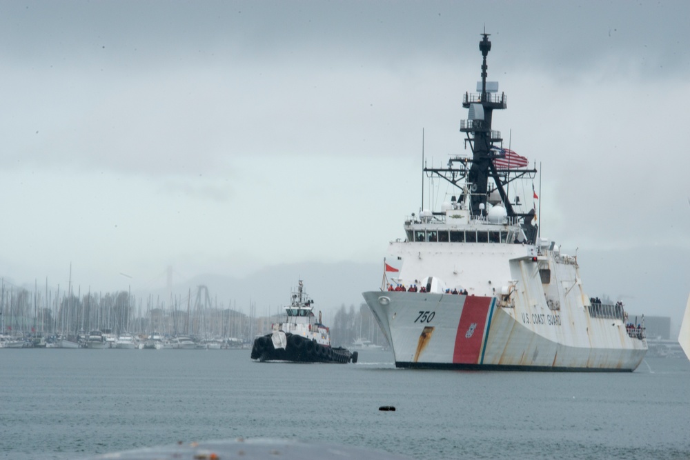 The Coast Guard Cutter Bertholf returns to homeport before the holidays