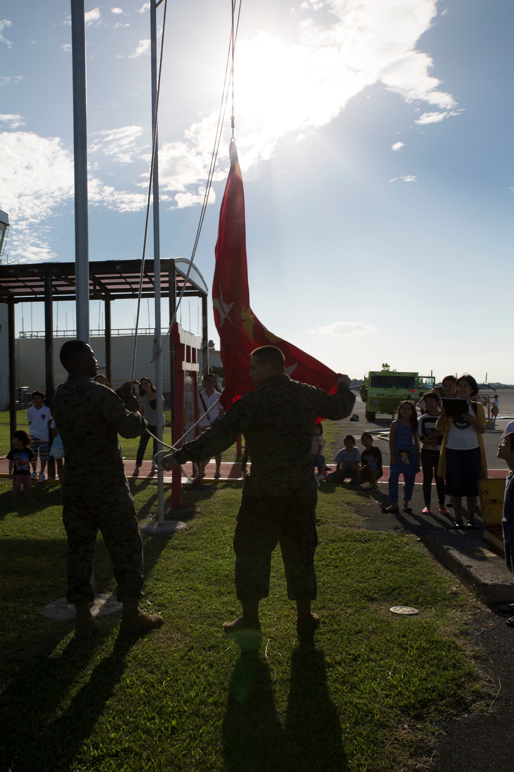 Okinawa residents tour chow hall, flight line on MCAS Futenma