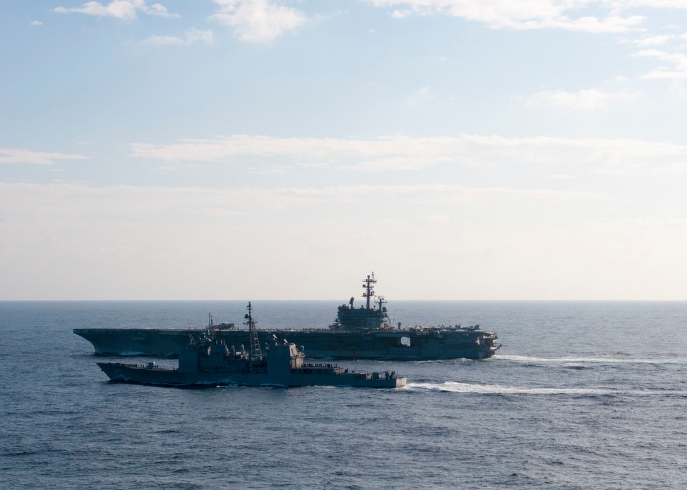 USS Ronald Reagan transits waters south of Japan