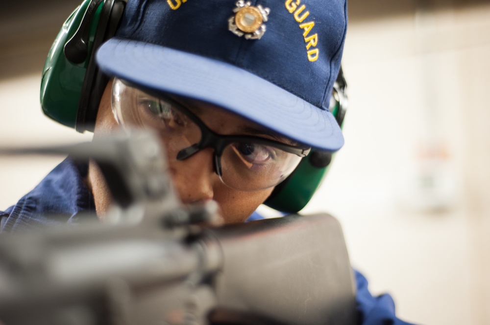 Coast Guard Station Boston and Station Point Allerton conduct weapons training