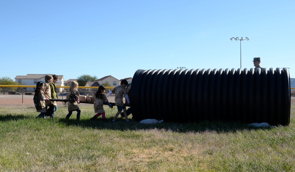Children ‘deploy’ during Nellis event
