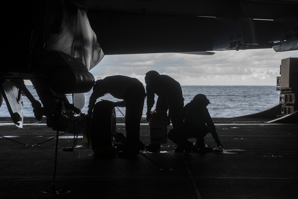 USS Dwight D. Eisenhower conducts training