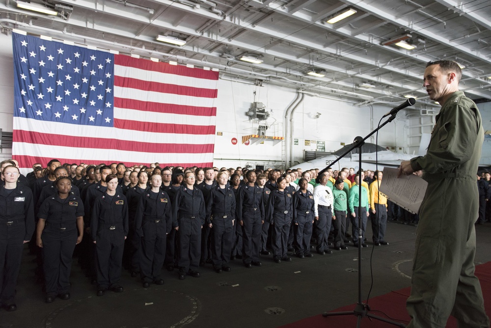 Chief of naval operations speaks at frocking ceremony