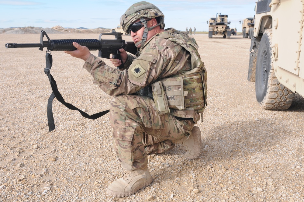 640th ASB Soldiers conduct convoy training