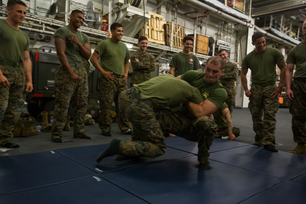 US Marines grapple with life at sea