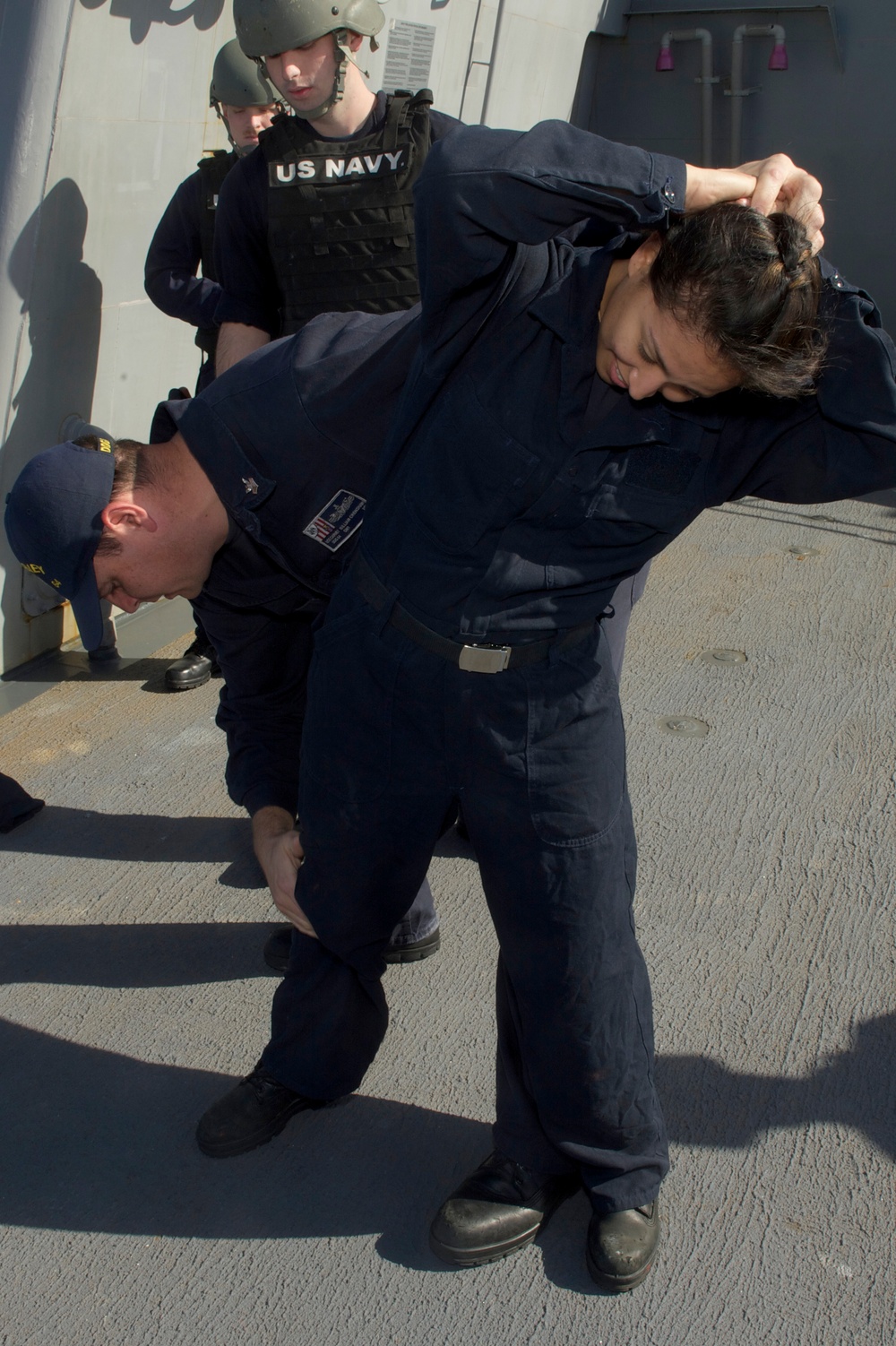 Security reaction force training aboard USS Carney