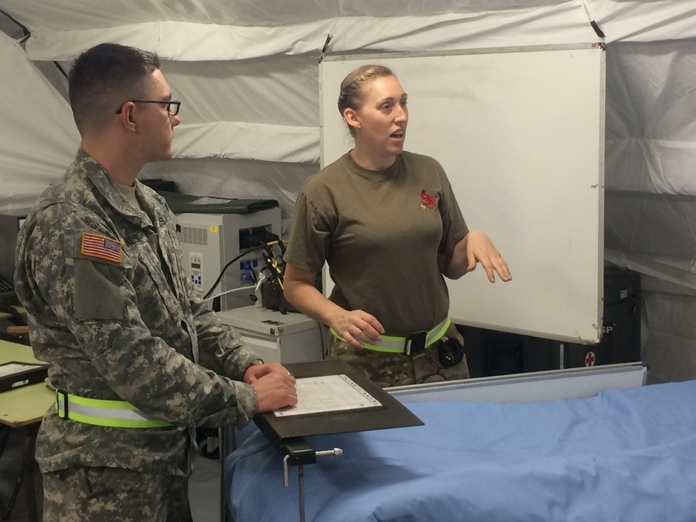 212th Combat Support Hospital joins the United Kingdom’s 33 Field Hospital in exercise to operate in a CBRN environment