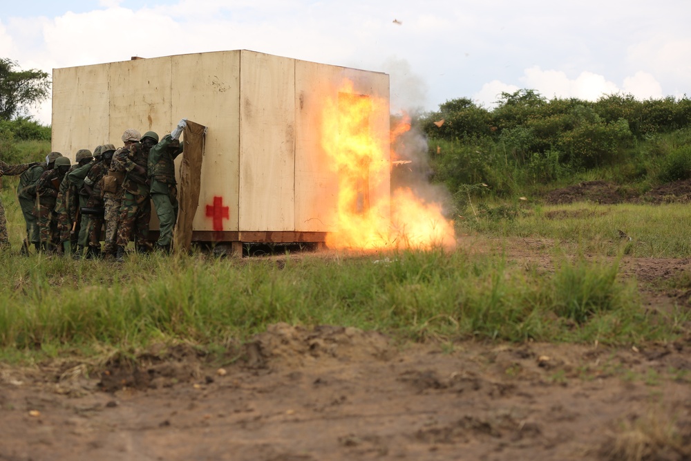 Breaching the barrier: Ugandans, US Marines blow past obstacles