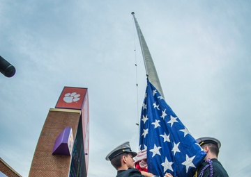 Raising of the colors at Memorial Stadium