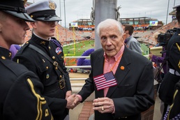 WWII veteran receives honor before Clemson Tigers game