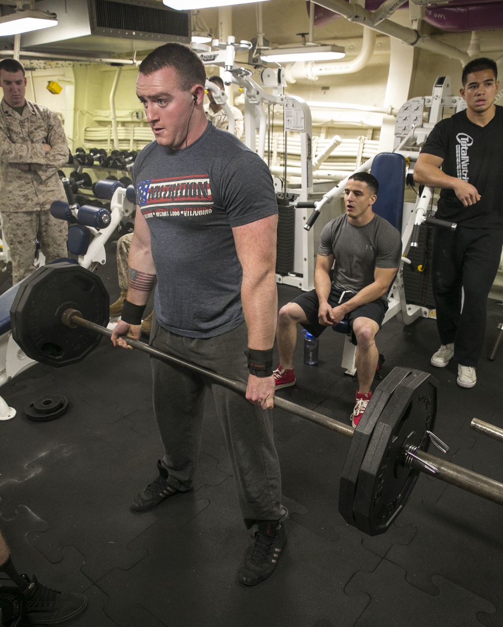 Weight Lifting Competition aboard the USS Arlington (LPD 24)