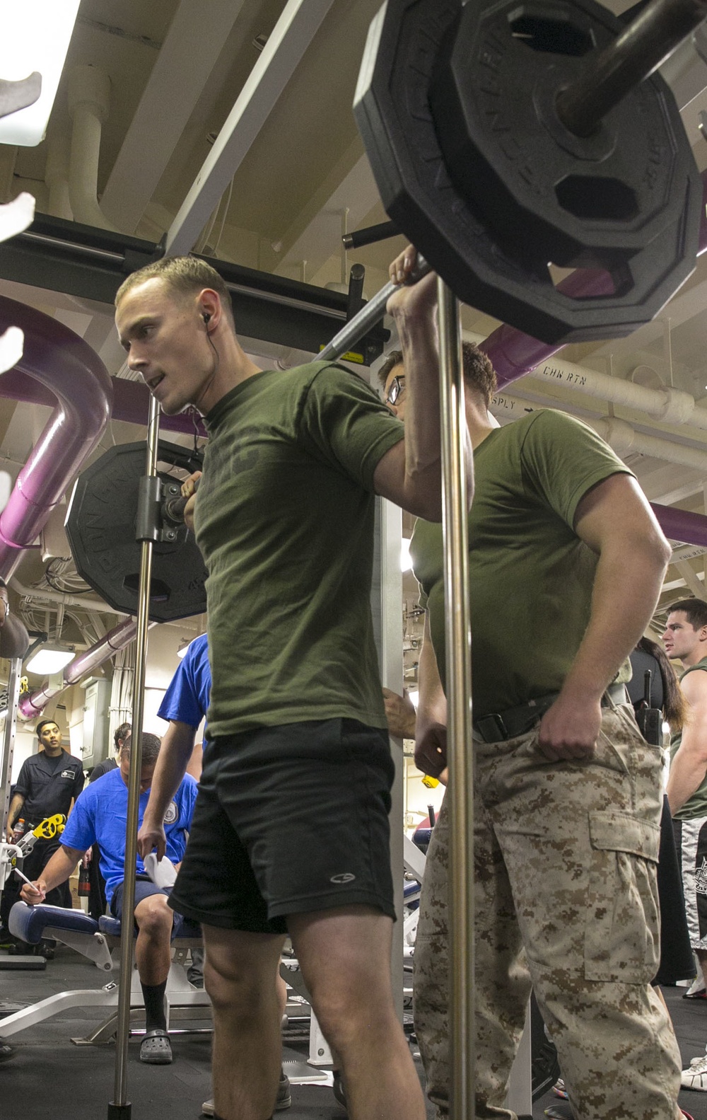 Weight Lifting Competition aboard the USS Arlington (LPD 24)