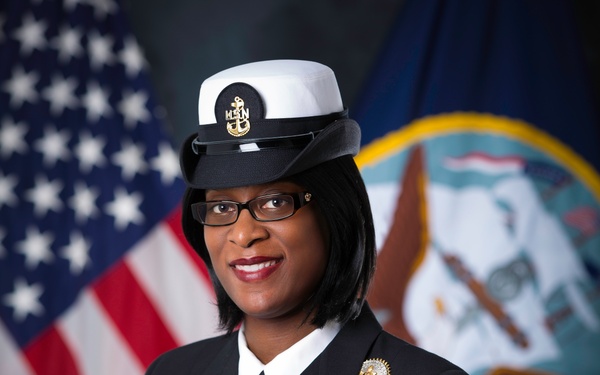 Official portrait, Senior Enlisted Leader, Defense Intelligence Agency Unit 0166, Chief Intelligence Specialist Sheana O. Marfo, US Naval Reserve