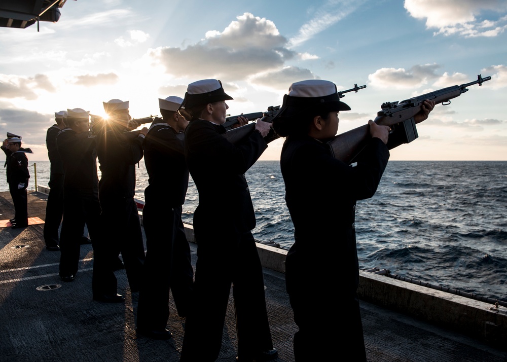 USS Ronald Reagan burial at sea