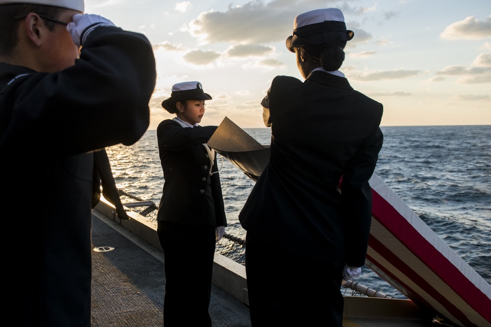 USS Ronald Reagan burial at sea