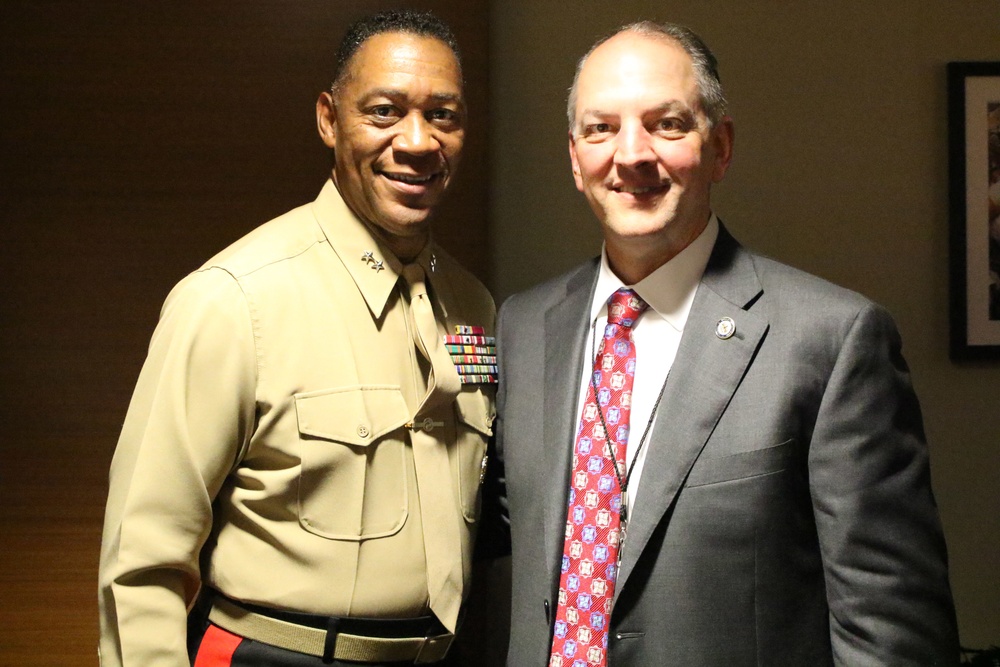 Marine Corps Logistics Command commanding general meets Louisiana Governor-Elect