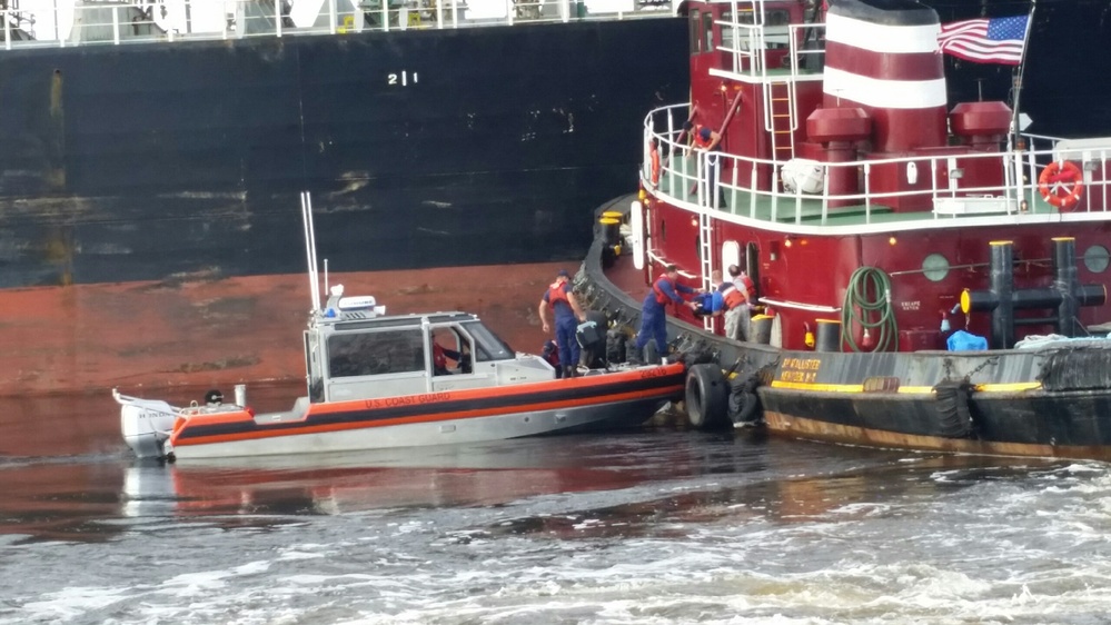 Coast Guard medevacs tug operator near Southport, NC