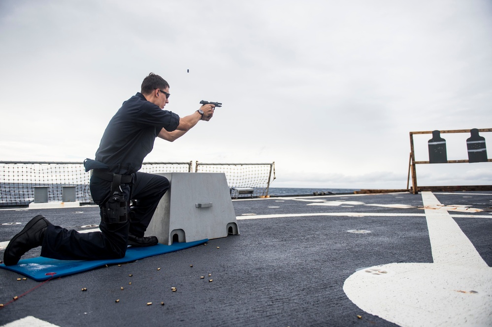 USS Fitzgerald Sailors conduct live-fire drill