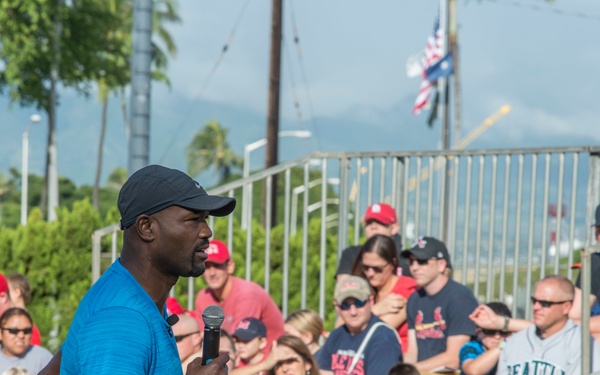 MLB players interact with military members and their families