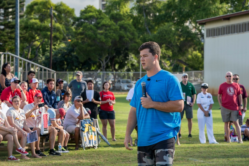 MLB players interact with military members and their families