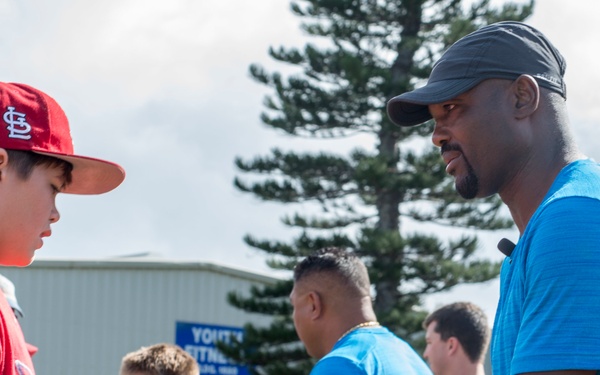 MLB players interact with military members and their families