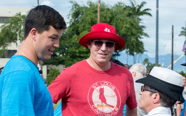 MLB players interact with military members and their families