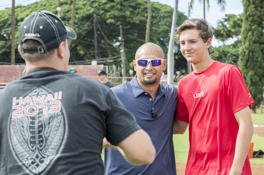 DVIDS Images MLB players interact with military members and their