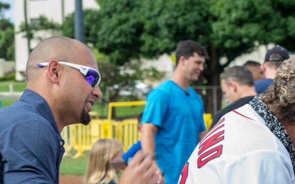 MLB players interact with military members and their families
