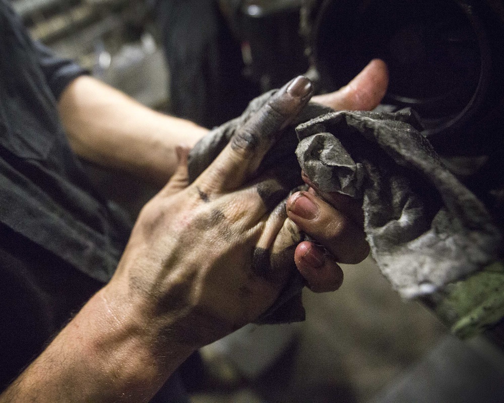 Well-oiled and ready to go: Marines with LAR Company maintain LAVs