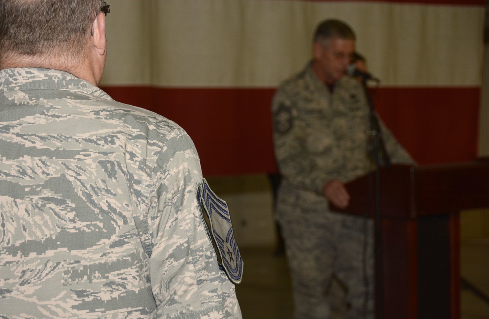 Senior Master Sgt. Timothy Roberts promotes to chief master sergeant