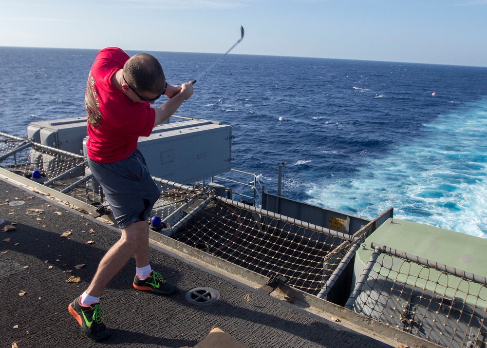 Morale stays high aboard USS Kearsarge during steel beach event